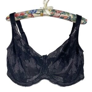 Panache Clara Bra Womens 38GG Lace Underwire Full Coverage Unlined Sheer Sexy